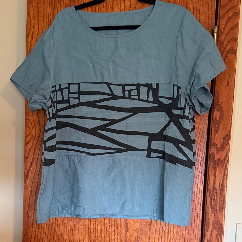 Stylish Blue and Black Women's Top